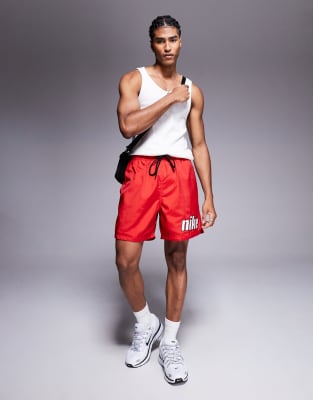 Nike Block 2.0 Logo Woven Shorts In Red