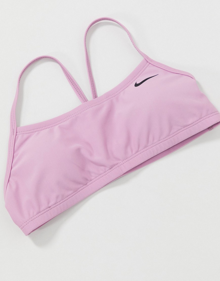 Nike - blommefarvet bikinitop med racerryg-Pink