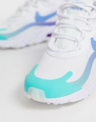 nike blue and purple air max 270 react trainers