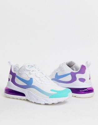 nike blue and purple air max 270 react trainers