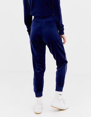 nike blue velour zip thru tracksuit