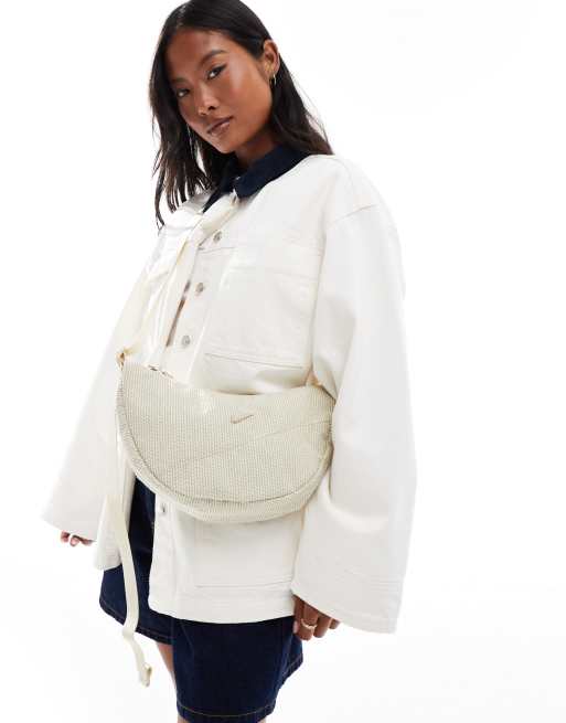 Nike - Borsa a tracolla piqué color crema