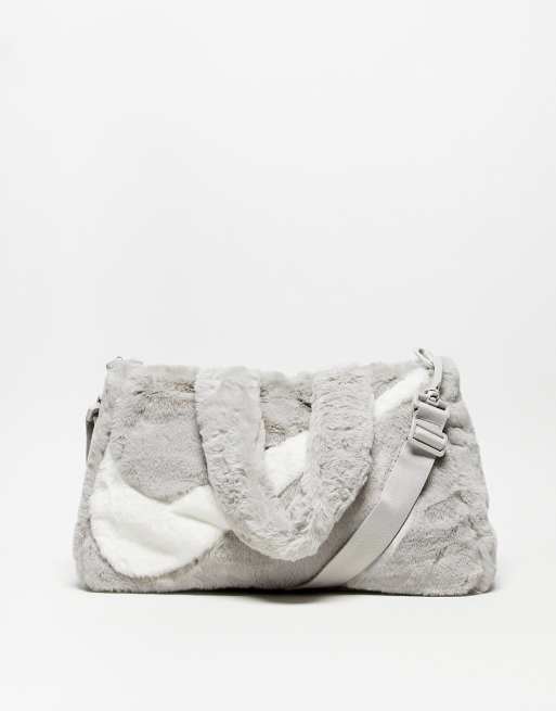 Nike - Borsa shopping unisex in pelliccia sintetica grigio ferro