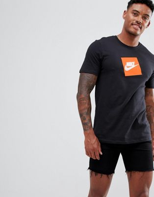schudden botsen werk Nike Box Logo T-shirt In Black Ar1161-010 | ModeSens