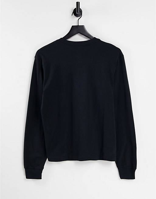  Nike boxy long sleeve t-shirt in black with leopard print 