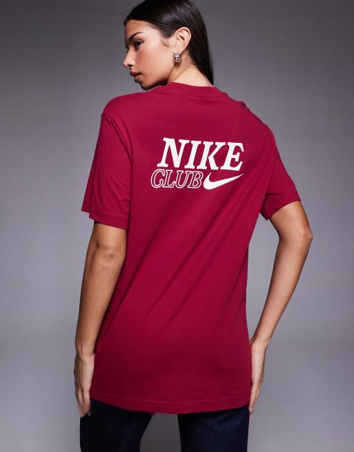 Nike boxy oversized t-shirt with back graphic in red
