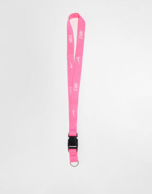 Nike branded lanyard in pink