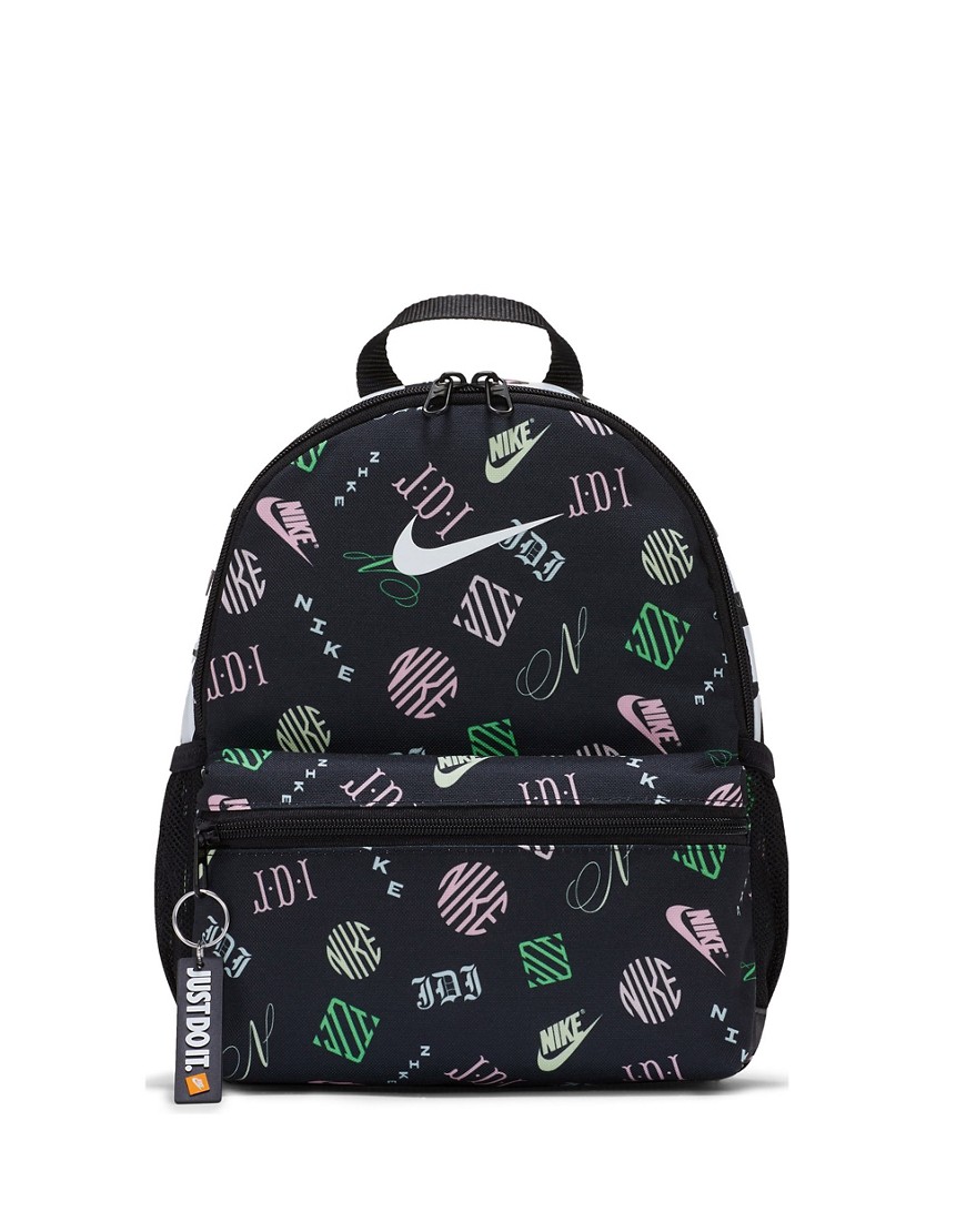 Nike Brasilia JDI mini all over print backpack in black