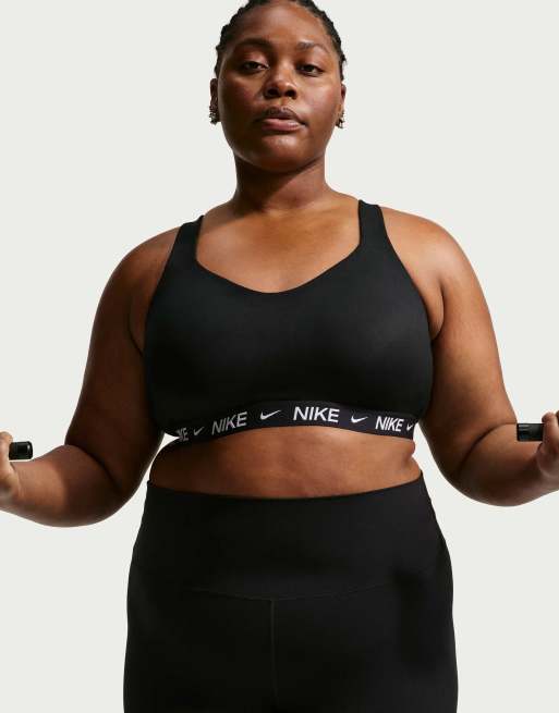 Nike brassière de sport d'entraînement à maintien renforcé, rembourrée et ajustable, noire, 3 de 4