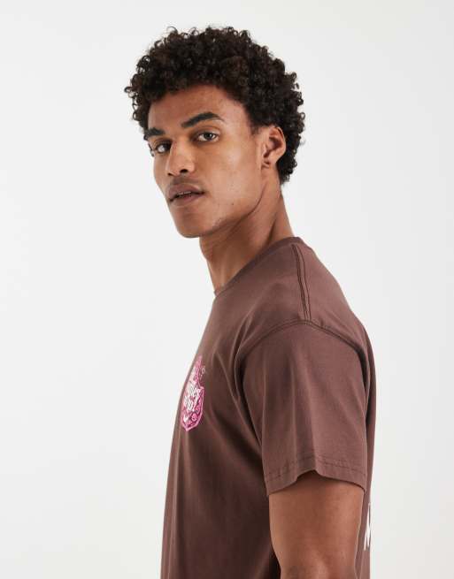 Nike – Brązowy T-shirt oversize z nadrukiem z motywem gofrów na plecach, 5 z 5