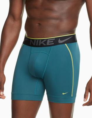 Nike Breathe Micro 2 Pack Boxer Briefs In Dark Gray/teal-multi