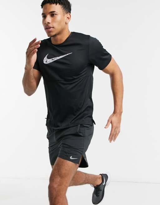 Nike Breathe Wild Run T shirt in black