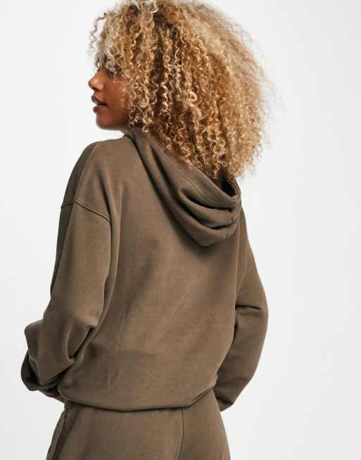 Nike – Brun, ombréfärgad huvtröja i oversize av fleece, 2 av 4