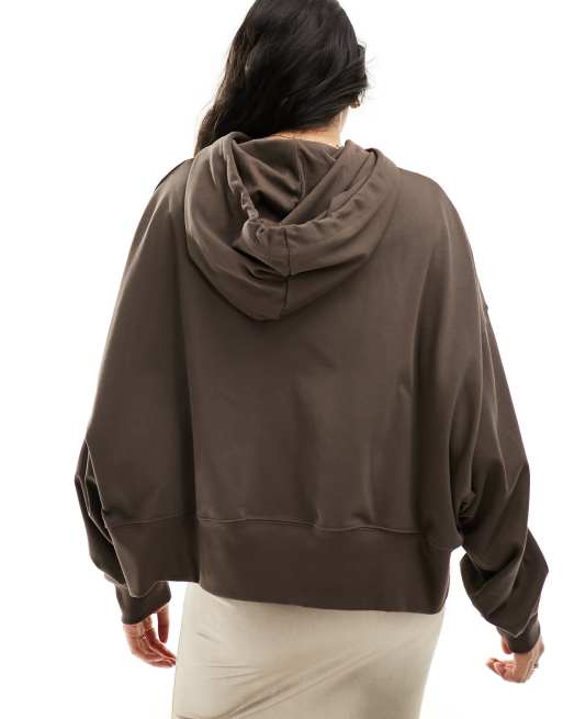 Nike – Brun oversize huvtröja i jersey, 4 av 4