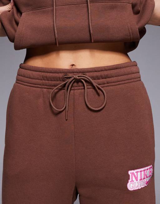 Nike – Bruna mjukisbyxor i oversize med hög midja och vida ben, 5 av 5