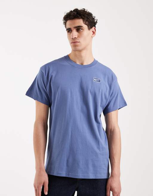 Nike bubble back print t-shirt in blue, 3 of 5