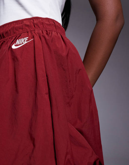 Nike bubble skirt in burgundy, 5 of 5