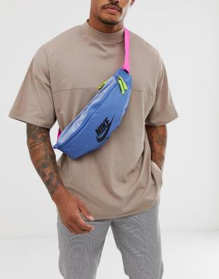 Nike bumbag with futura logo in rose blue