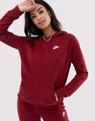 Nike burgundy essentials hoodie | ASOS