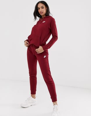 nike burgundy essentials slim joggers