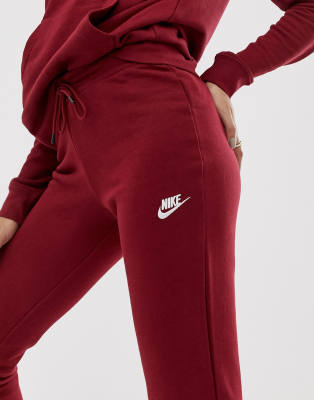 nike burgundy essentials slim joggers