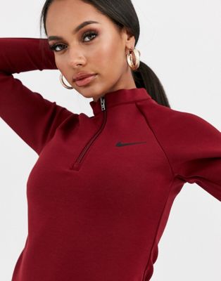 Nike burgundy long sleeve mini dress | ASOS
