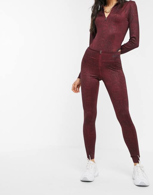 nike burgundy tights