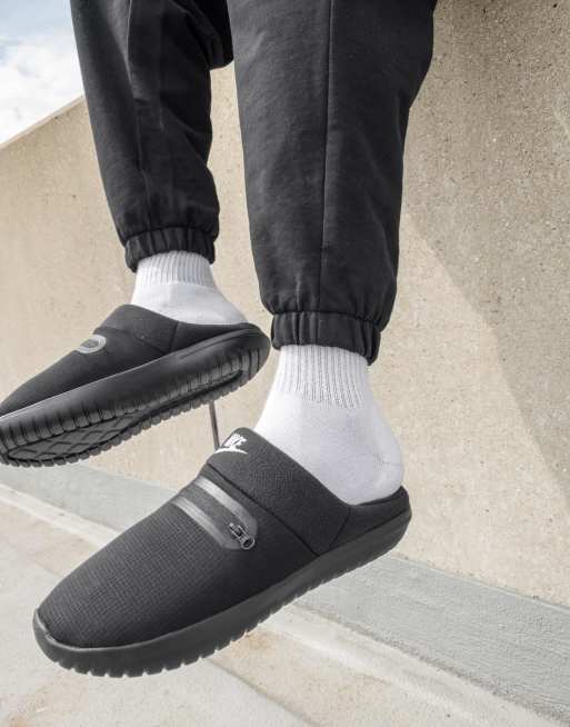 all black nike slippers