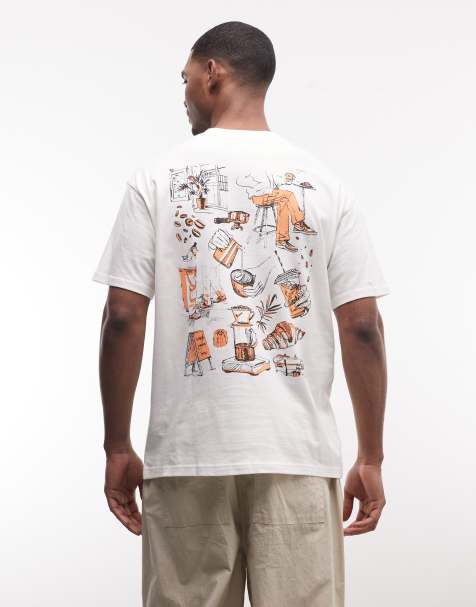 Nike cafe graphic t-shirt in beige 