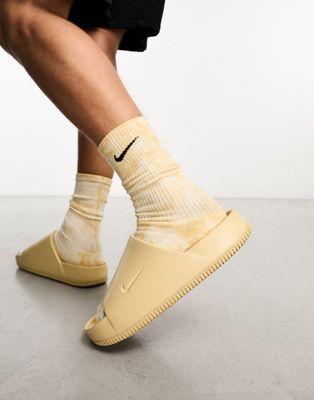 Nike Calm Slide in cream-White
