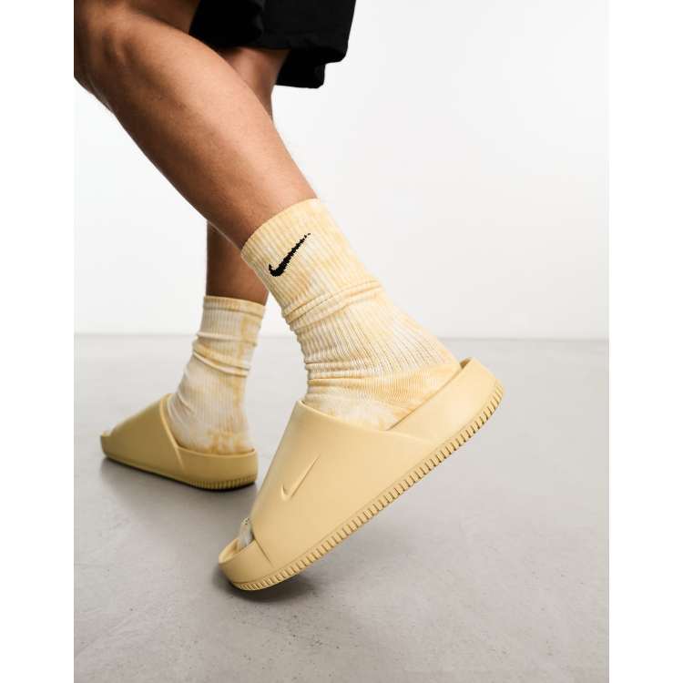 Beige nike slides hot sale