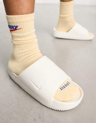 Nike Calm Slide in white - ASOS Price Checker