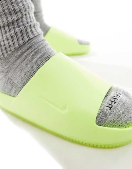 Nike green sliders deals