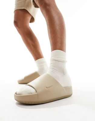 Nike Calm Sliders in khaki