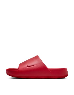Nike Men's Calm Slide Sandals From Finish Line In Red