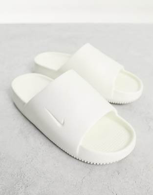 Nike Calm Slides In Ivory-white