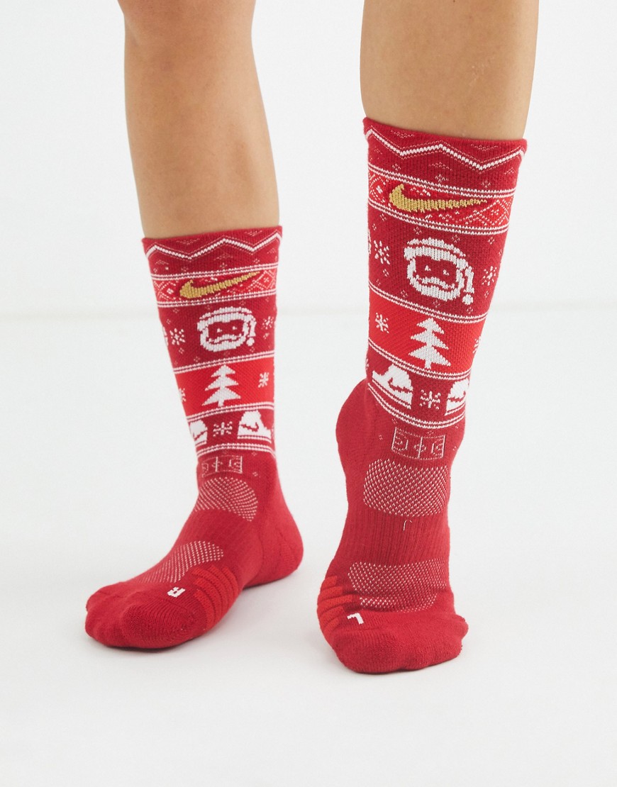 Nike - Calzini natalizi rossi-Rosso