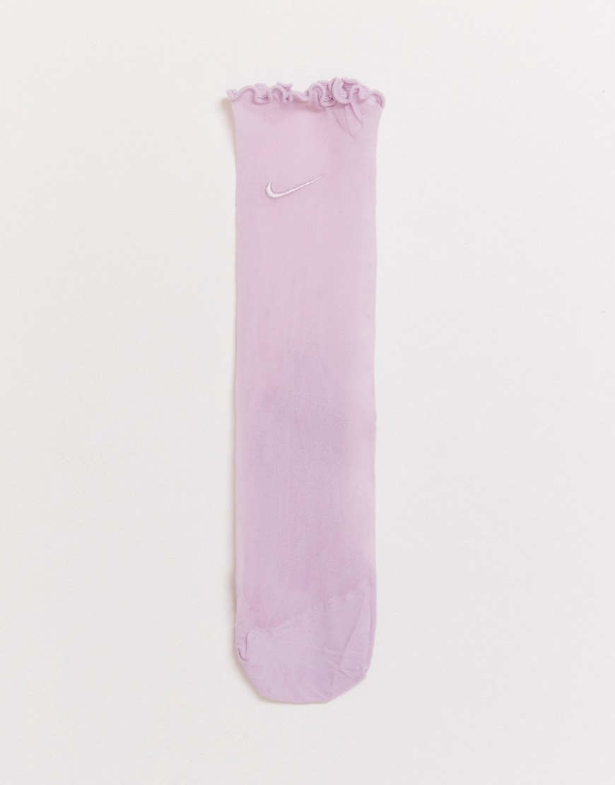 Nike - Calzini trasparenti alla caviglia con fondo increspato lilla-Viola