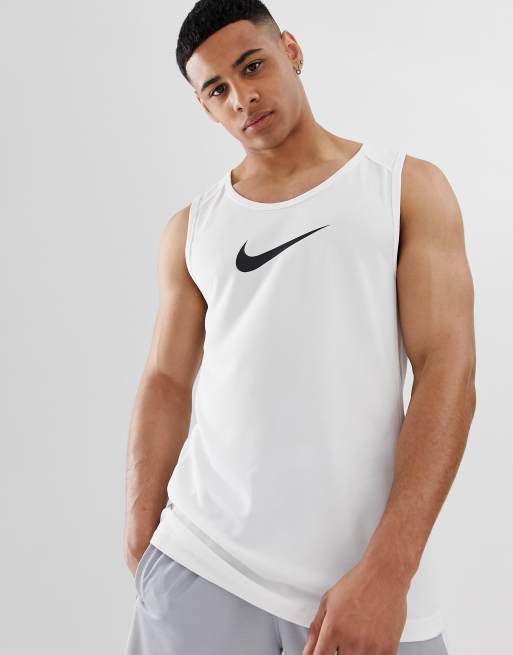 Nike - Canotta con logo Nike bianca