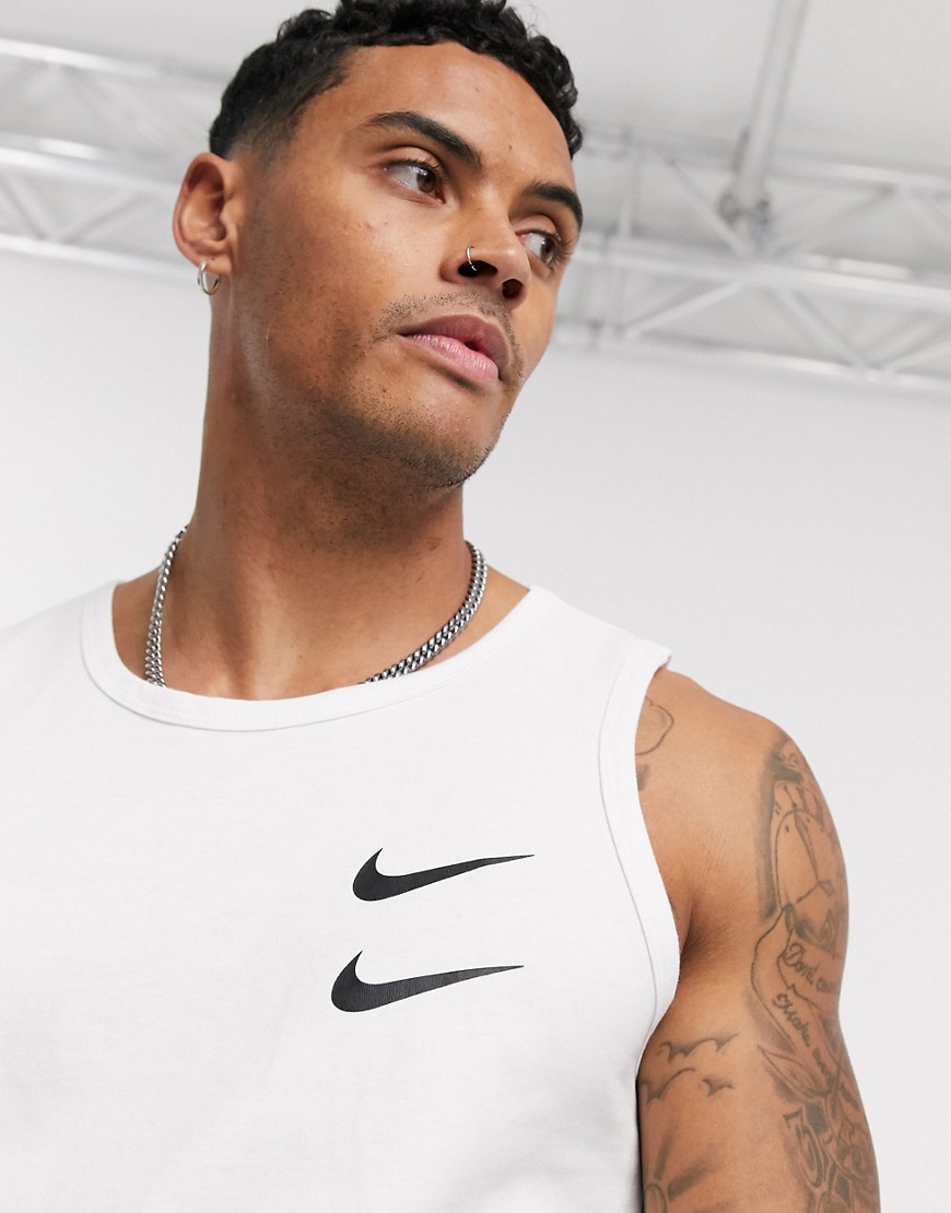 Nike - Canotta con logo Nike bianca-Bianco