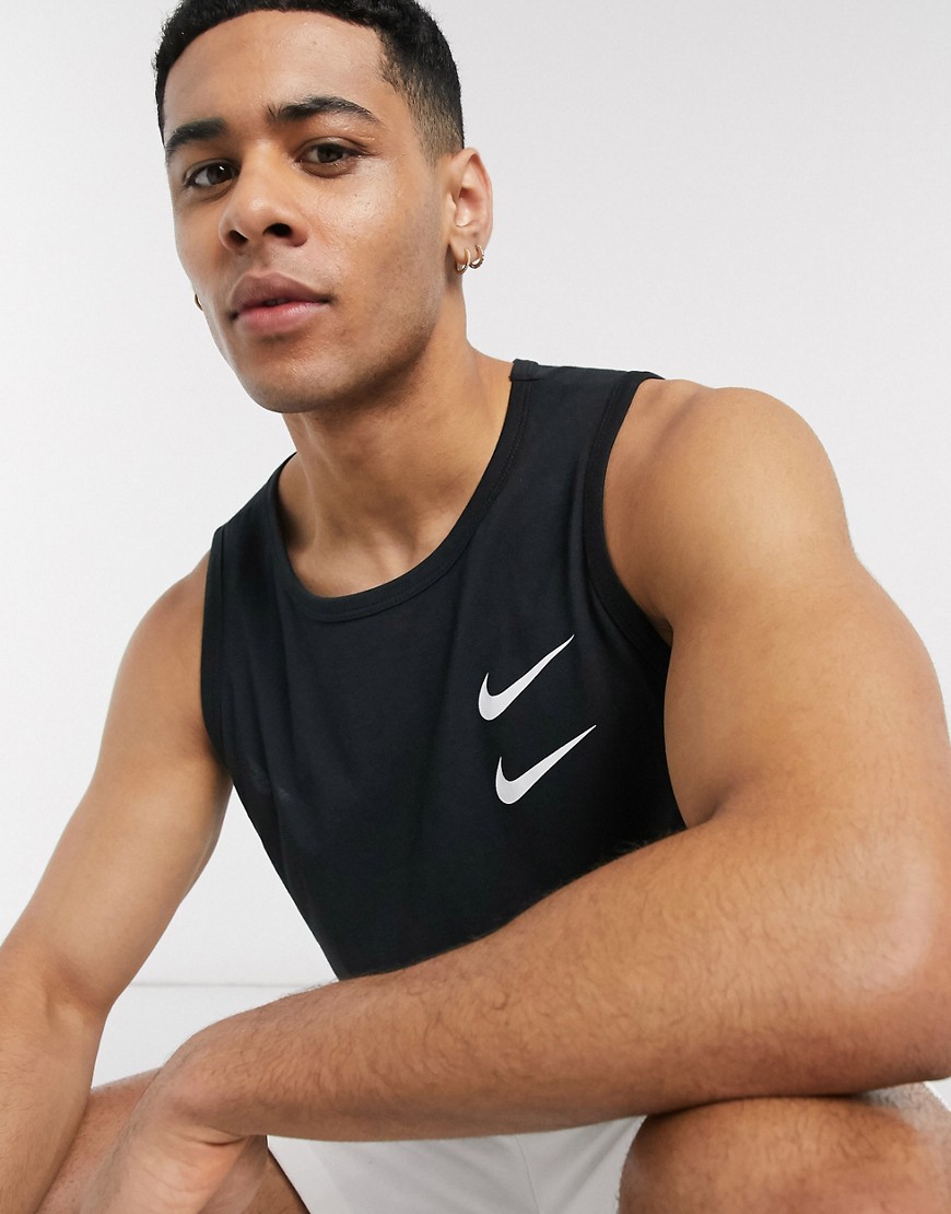Nike - Canotta nera con logo Nike-Nero