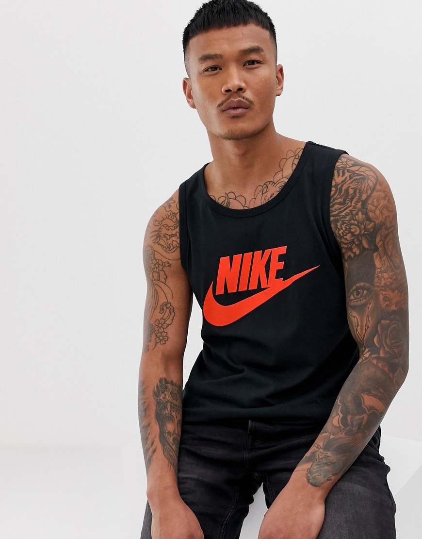 Nike - Canotta nera con logo-Nero