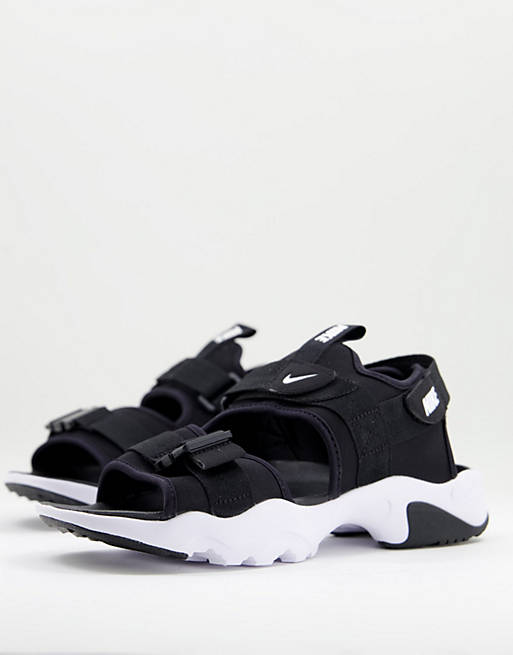 Nike Canyon sandals in triple black/white