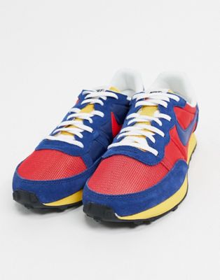 blue and red nike trainers