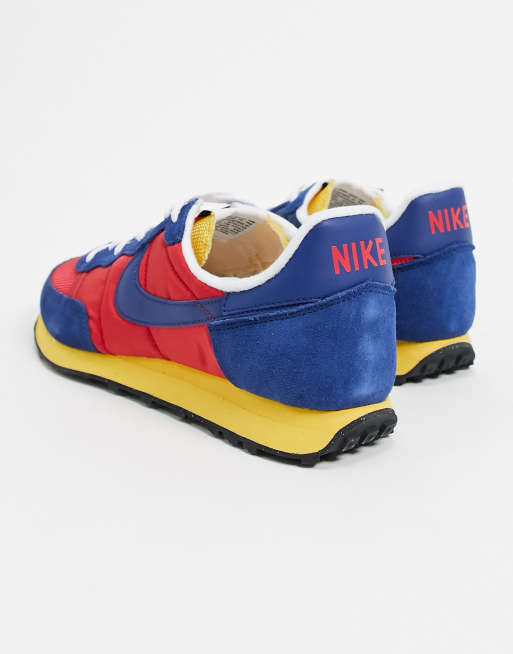 Nike red hot sale and blue trainers