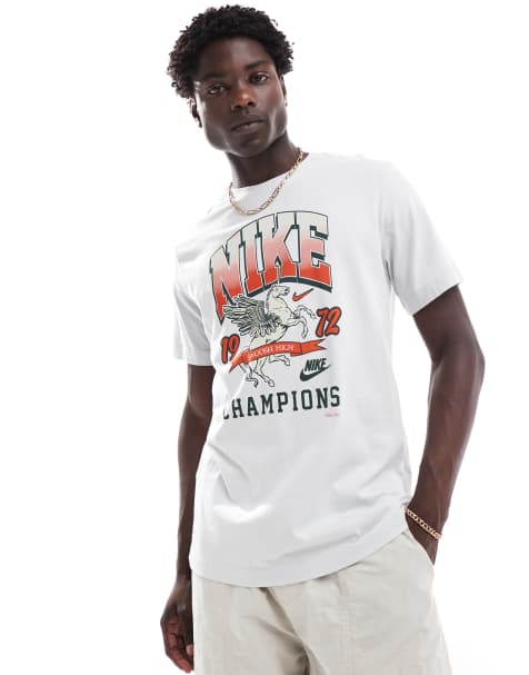 Nike champions graphic print t-shirt in grey - view 1