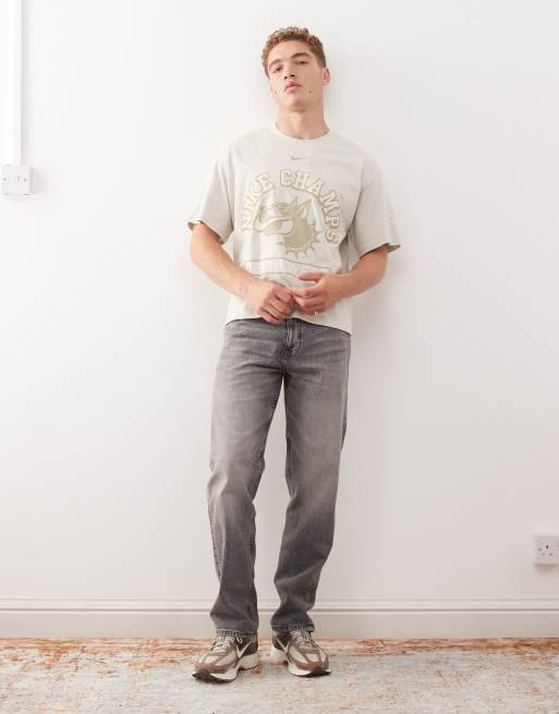 Nike Champs graphic cropped T-shirt in off white, 2 of 5