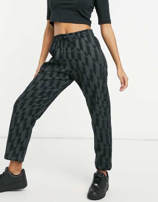 Nike checkered drawstring waist joggers in black ASOS