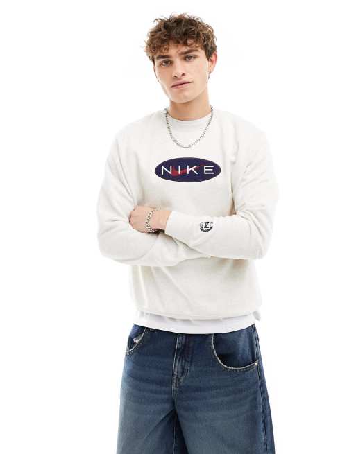 Beige nike sale crewneck