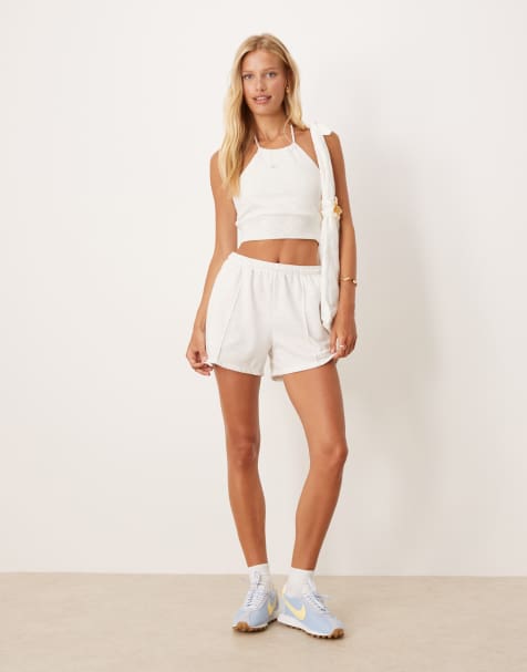 Nike Chill French Terry 4 inch shorts and halterneck top in grey marl - view 1